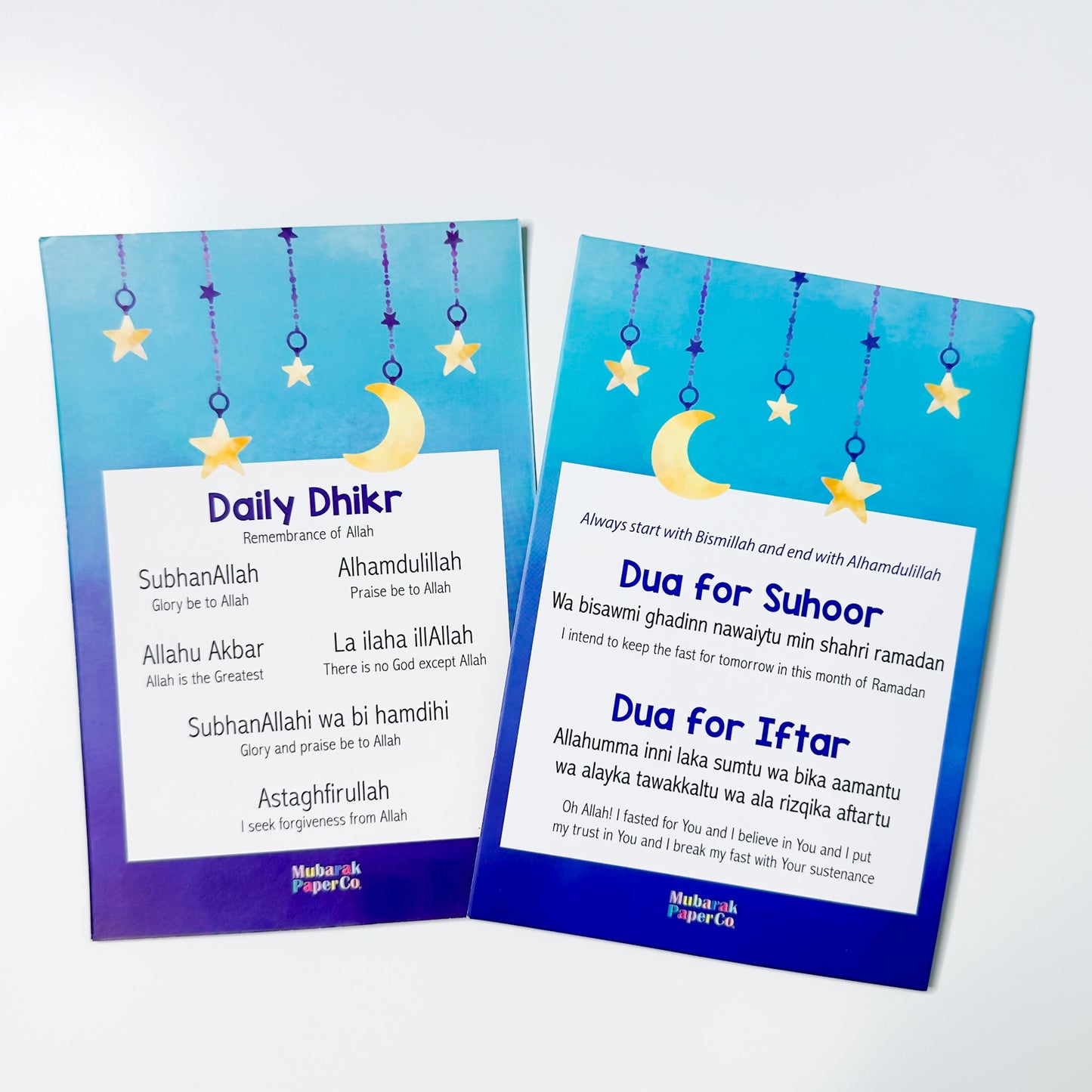 Ramadan Dua & Dhikr Cards (15 pack)