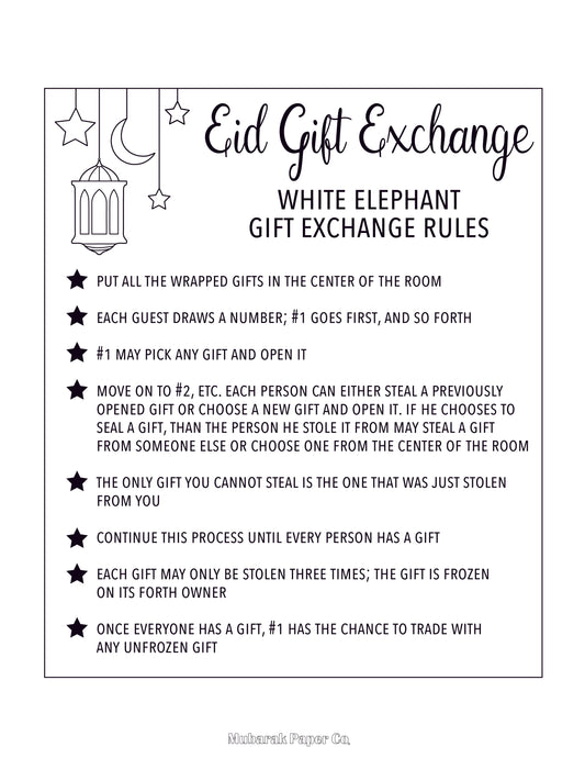 Eid Gift Exchange Game Rules